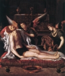 "Deposizione del Cristo con due angeli" - dipinto - XVI secolo - «Museo delle Belle Arti» Budapest - Ungheria