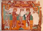 "Crocifissione con San Ermacora e San Ambrogio" - affresco - fine XIII secolo - «Basilica patriarcale di Santa Maria Assunta» Aquileia (UD) - Italia
