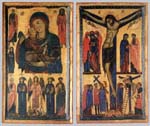 "Dittico della Crocifissione e della Madonna col Bambino e santi" - dipinto - 1260-1270 - «Galleria degli Uffizi» Firenze (FI) - Italia
