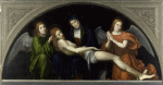 "Pietà con angeli - lunetta di pala altare" - dipinto - 1511/17 - «National Gallery» Londra - Regno Unito