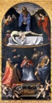 "Gesù Cristo in Deposizione pianto dalla Madonna e adorato dai Santi Petronio, Francesco, Domenico, Procolo e Carlo Borromeo. (Pala dei Mendicanti)" - dipinto - 1616 - «Pinacoteca Nazionale» Bologna (BO) - Italia
