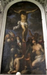 "Cristo crocifisso e i santi Domenico, Francesco, Teresa, Maddalena, Stefano e Sebastiano" - dipinto - 1620 - «Chiesa di SS. Giovanni e Paolo» Venezia (VE) - Italia