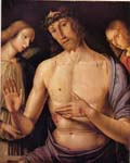 "Cristo in pietà sorretto da due angeli" - dipinto - XV secolo - «Museo delle Belle Arti» Budapest - Ungheria
