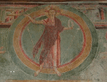 "Cristo risorto" - affresco - XI secolo - «Chiesa di San Carlo di Negrentino» Valle di Blenio Canton Ticino - Svizzera