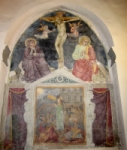 "Crocifissione" - affresco - XIV secolo - «Propositura dei SS. Ippolito e Cassiano» Bibbiena (AR) - Italia