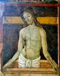 "Cristo nel Sepolcro" - affresco - XIV secolo - «Sacro Speco di Subiaco» Subiaco (RM) - Italia